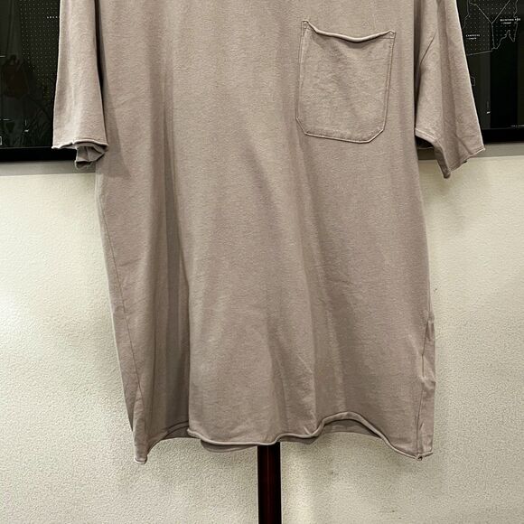 Abercrombie & Fitch - Soft Essentials Long Line T-shirt Raw Hem Medium - Taupe - Picture 5 of 6